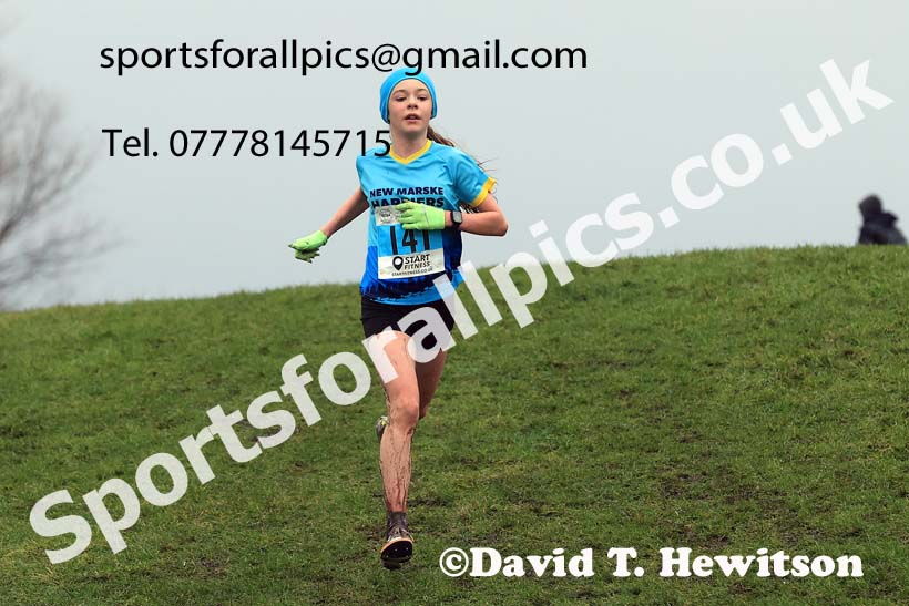 Girls under-13s 2023 North Eastern Cross Country Champs., Temple Park, South Shields. Photo: David T. Hewitson/Sports for All Pics